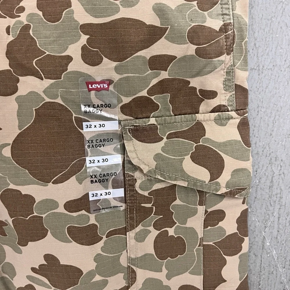 Levi's XX Cargo Baggy Men's 32x30 Camo Ripstop Pants Utility Pockets Workwear‎